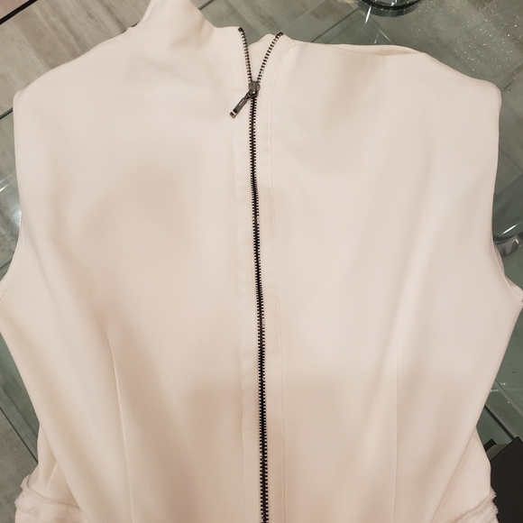 FLASH SALE NWOT - Zara asymmetric neck A-line skater dress in off white. - Picture 10 of 11
